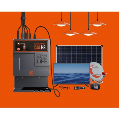 Portable Solar Home Power Systems with 4 Lights and 19 inch 12V DC TV 40W